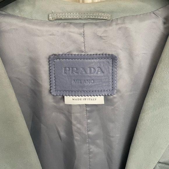 Prada Goat Leather Baby Blue Chore Jacket - Picture 2 of 7
